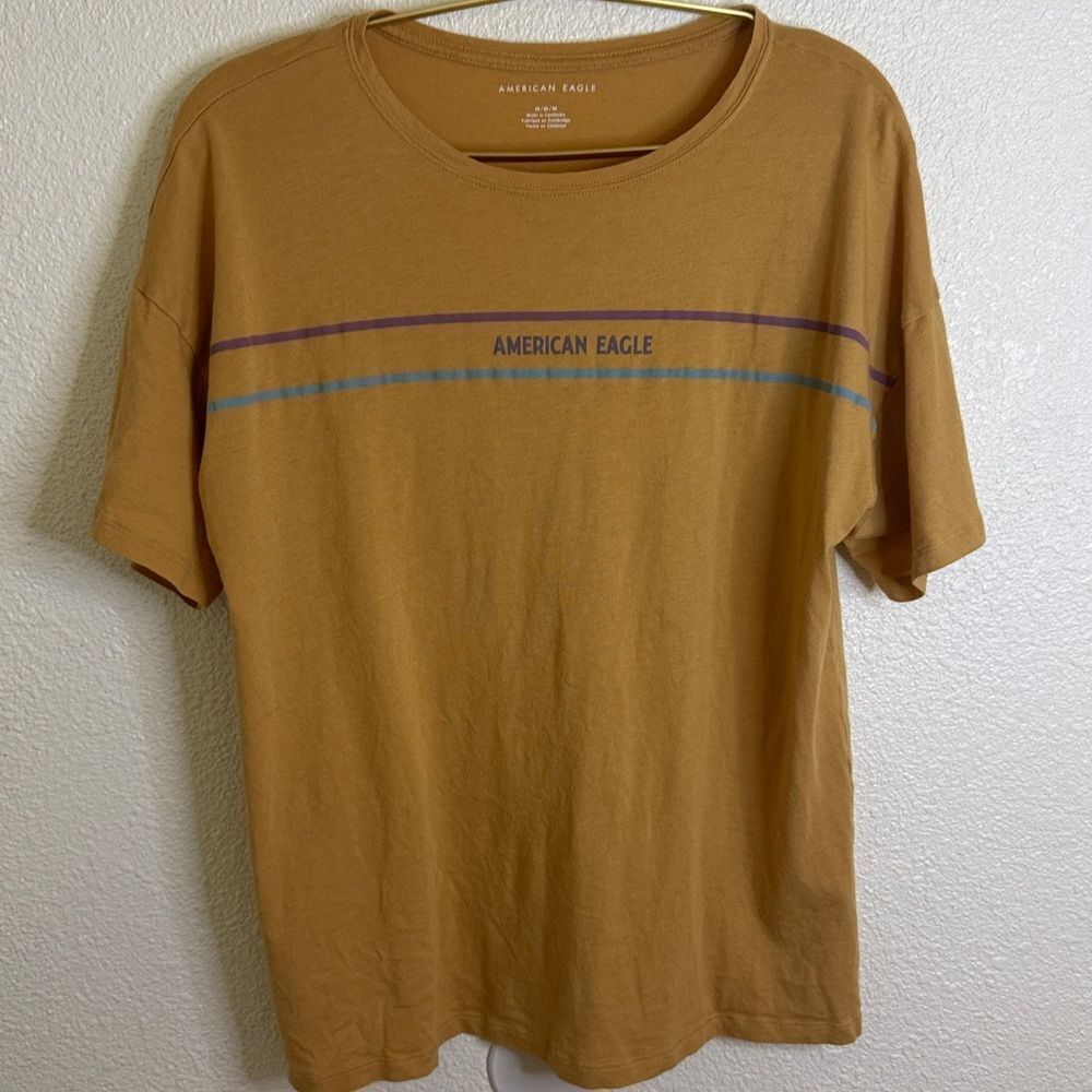 American Eagle Outfitters Camel Crew Neck Tee